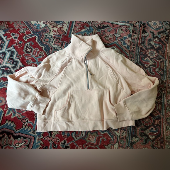 Lululemon Scuba Oversized Funnel Neck Half-Zip
In Peach Satin— Size XL/XXL - Picture 13 of 13